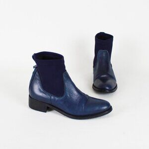 Browns Blue Leather Chelsea Boots